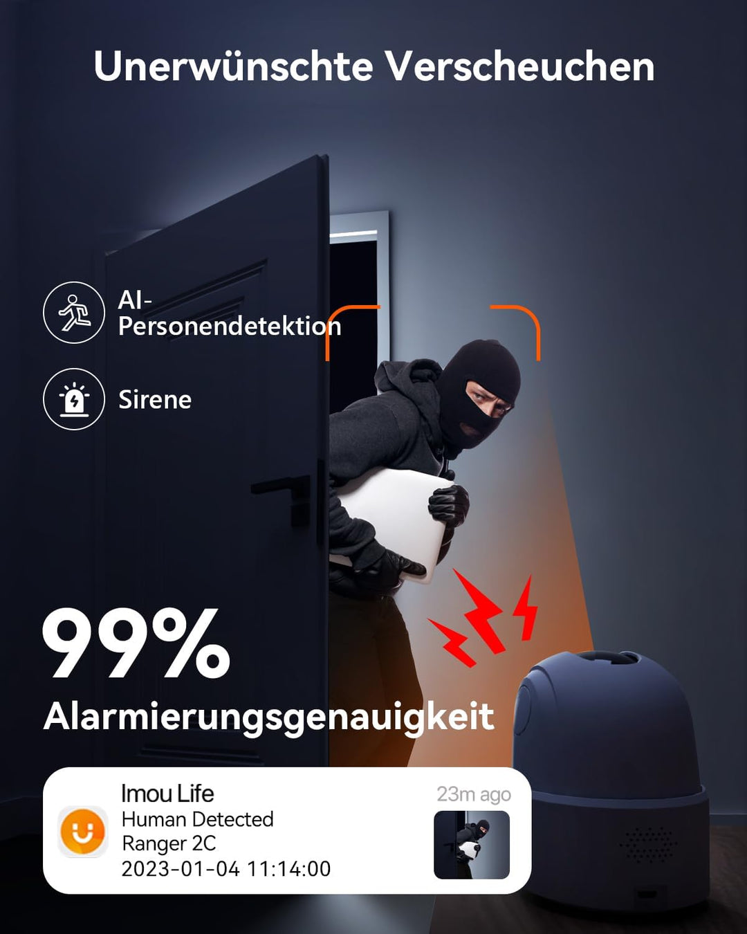 Imou 3K 5MP Überwachungskamera Innen 360° WLAN Baby Kamera mit AI Personen-/Geräusch-/Bewegungserken