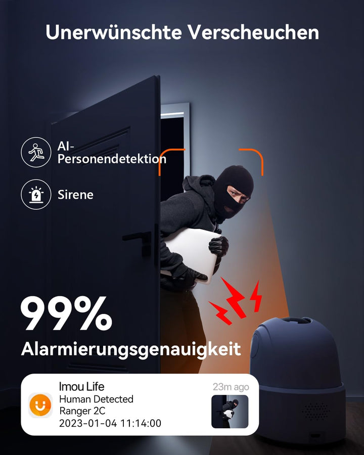 Imou 3K 5MP Überwachungskamera Innen 360° WLAN Baby Kamera mit AI Personen-/Geräusch-/Bewegungserken
