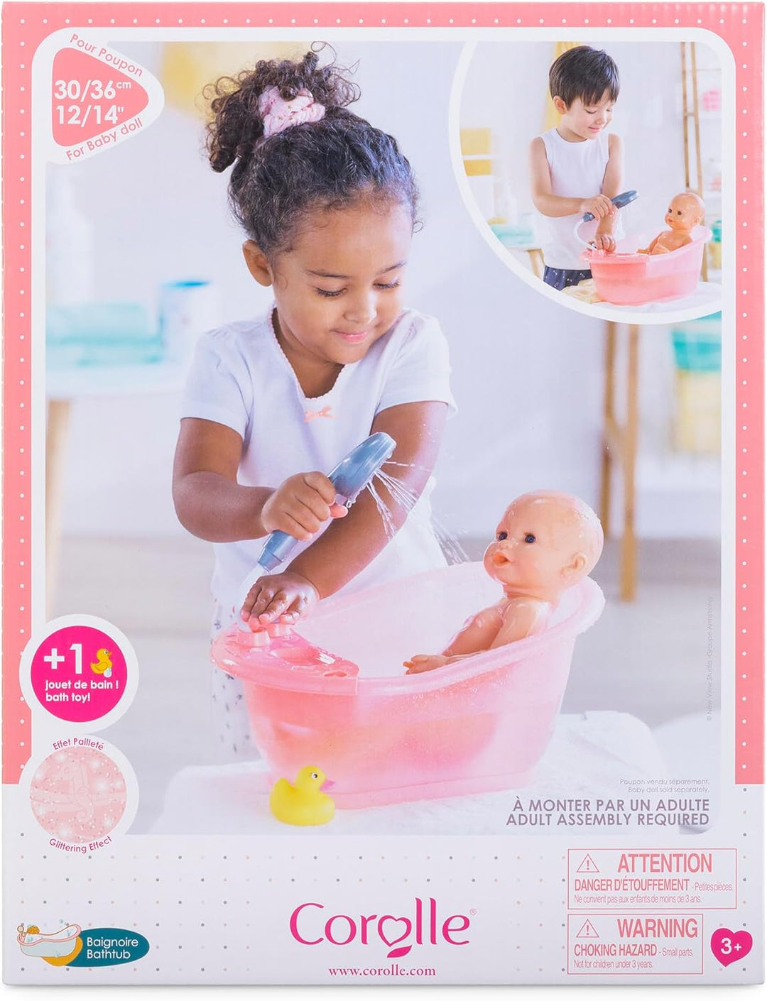 Corolle 9000141660 - Mon Grand Poupon Badewanne, mit Pumpfunktion und Badeente für alle 30-36cm Pupp