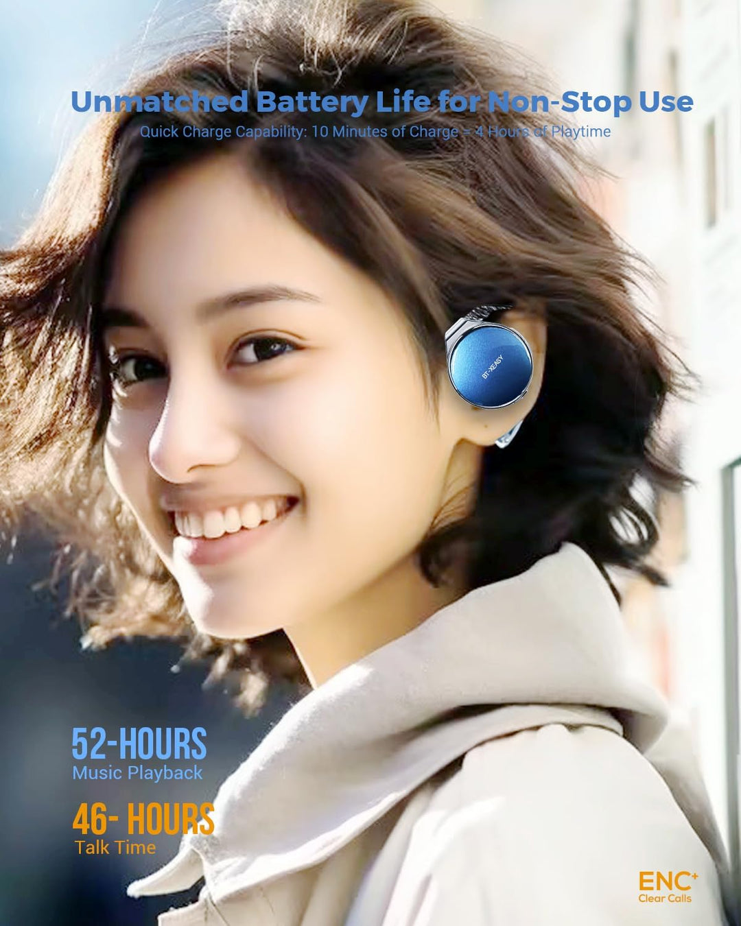 On Ear Kopfhörer Bluetooth 5.4, Open Ear Kopfhörer Kabellos Bluetooth Geräuschunterdrückung, Wassert