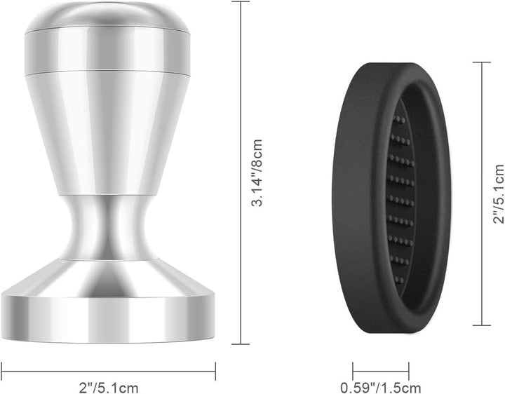 Philorn Kaffees Tampfer 51mm, Espresso-Kaffeestampfer Pulver mit Silikonmatte für Heim- und Büro-Kaf