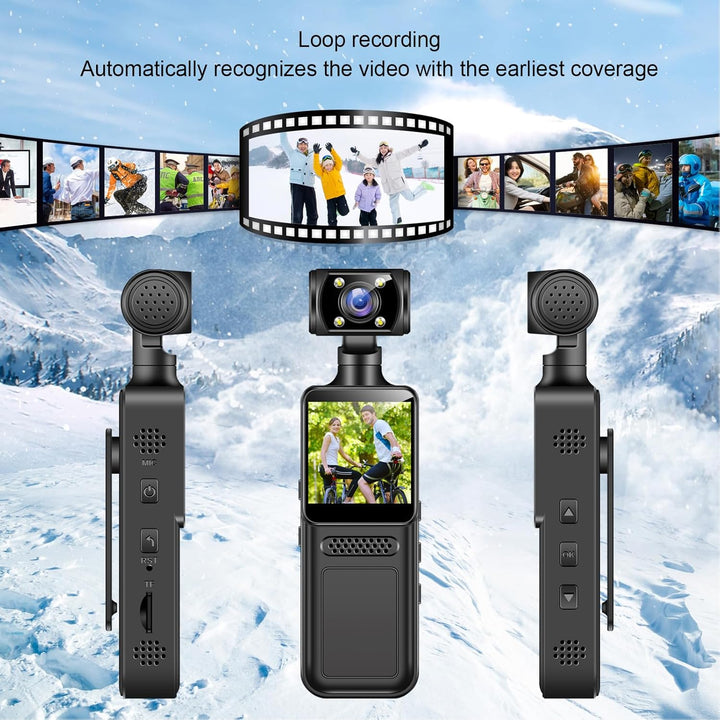 Tosuny 4K 40MP WiFi Action Kamera, Handheld Video Camcorder mit 1,3" HD Bildschirm, 180° Drehendes O