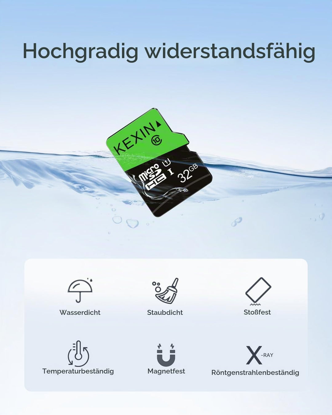 KEXIN Micro SD Karte 32GB 10er Pack, Speicherkarte Micro SD mit SD Adapter, UHS-I, U1, C10, MicroSDH