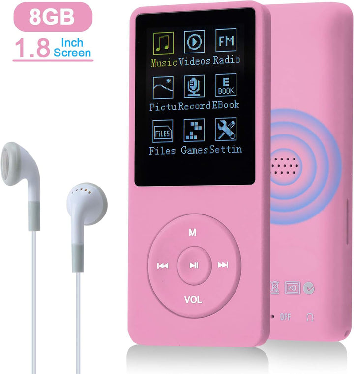 COVVY 8GB Tragbare MP3 Musik Player, Support bis zu 64GB SD Speicherkarte, Lossless Sound HiFi MP3 P