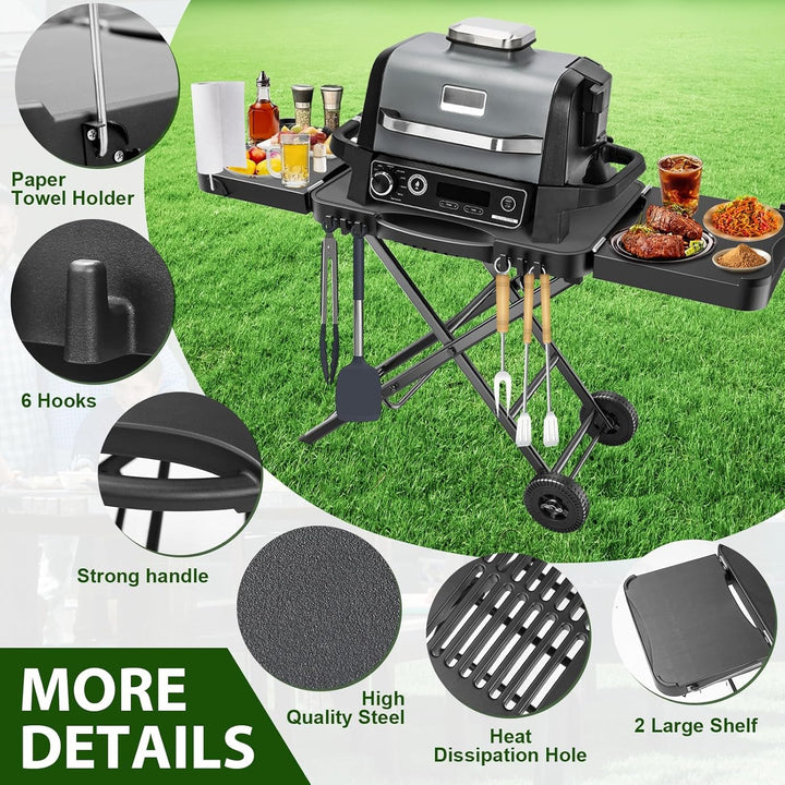Tragbarer Grillwagen für Ninja Woodfire, Weber, Blackstone, Nexgrill, Traeger und den meisten tragba