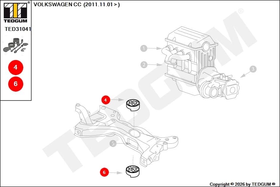 TEDGUM TED31041 ABZIEHER FÜR MOTORHILFSRAHMENBUCHSEN