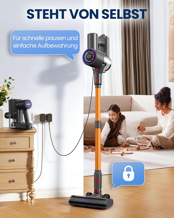 DP2 Akku Staubsauger Mit Dual-Akku, 45KPa/60Min/500W, LED-Display, Teleskopstange, Standfähig, Green
