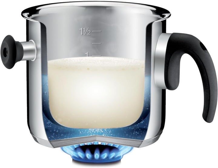 Tescoma doppelwandiger Simmertopf mit Deckel und Überdruckventil, induktionsgeeignet, Ø 16 cm, 2l