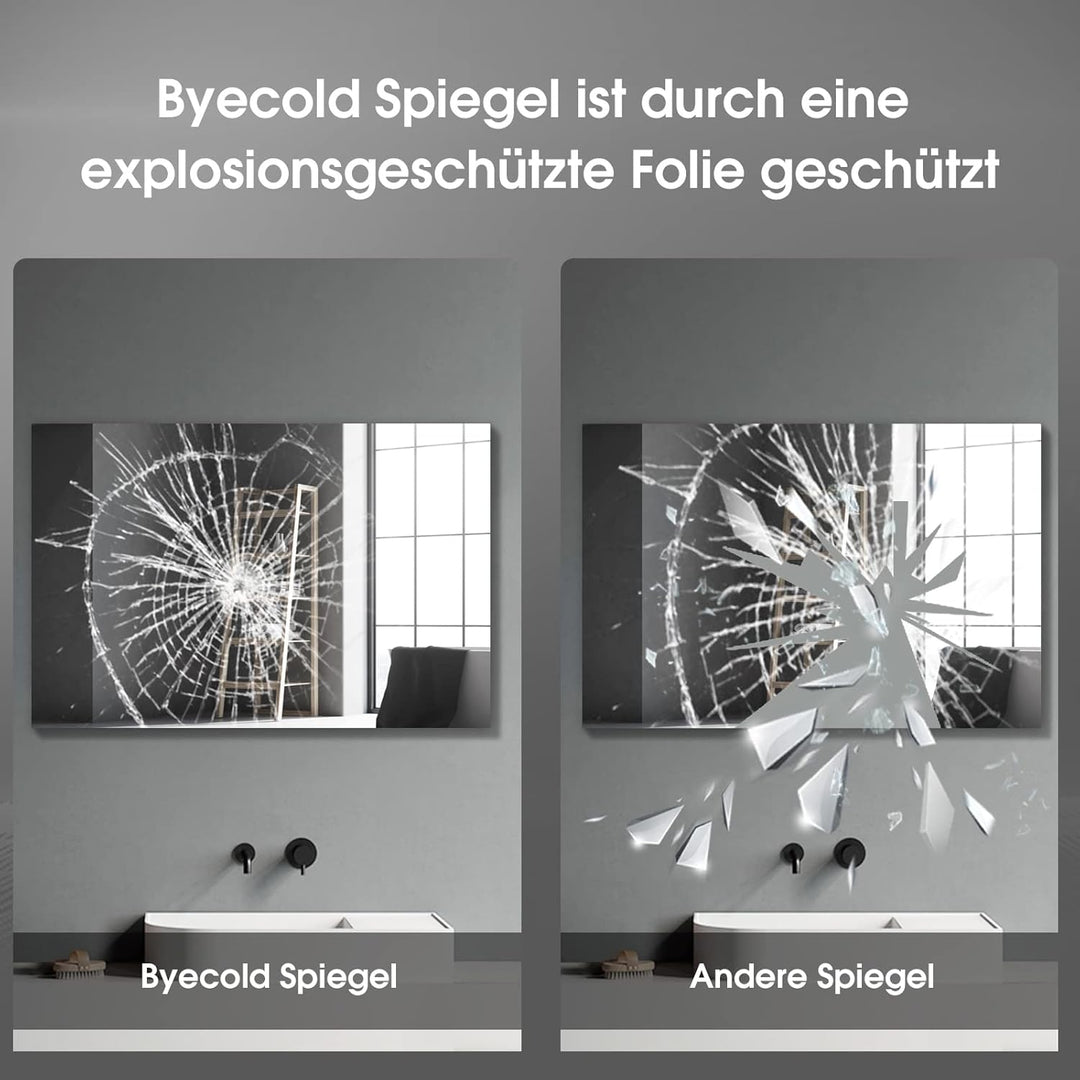 Infrarotheizung Spiegel mit Thermostat 580 Watt - Spiegelheizung Infrarot mit LED Beleuchtung Licht