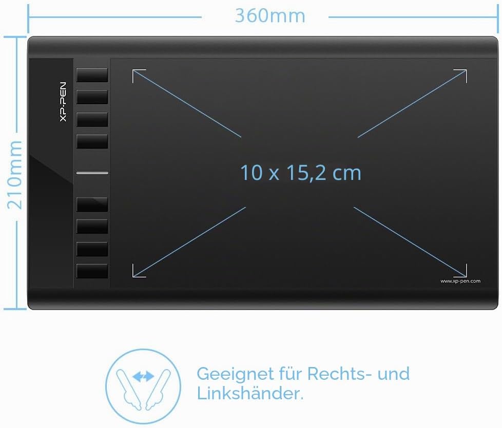 XP-PEN Star 03 V2 Grafiktablett, 10''x6 Zeichentablett, 8192 Druckstufen, 266RPS OSU Tablet, Zeichen