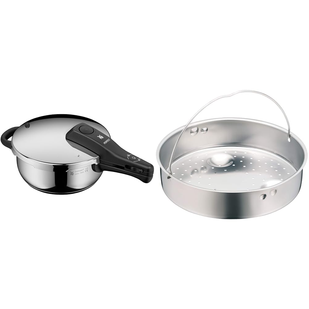 WMF Perfect One Pot Schnellkochtopf Induktion 3l & Schnellkochtopf-Zubehör, Dampfer-Einsatz gelocht,