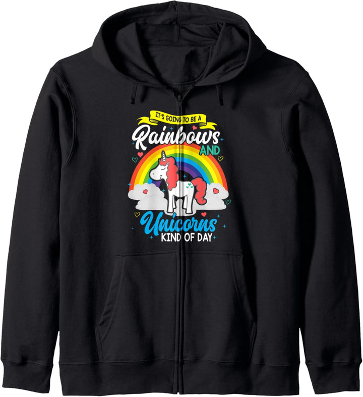 Lustig Es wird ein Tag der Regenbögen und Einhörner Kapuzenjacke