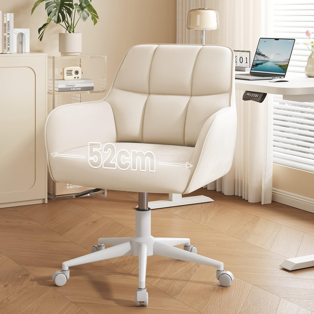 YOUDENOVA Schreibtischstuhl, Drehstuhl mit Rollen, Schminkstuhl Höhenverstellbar, Homeoffice Stuhl,