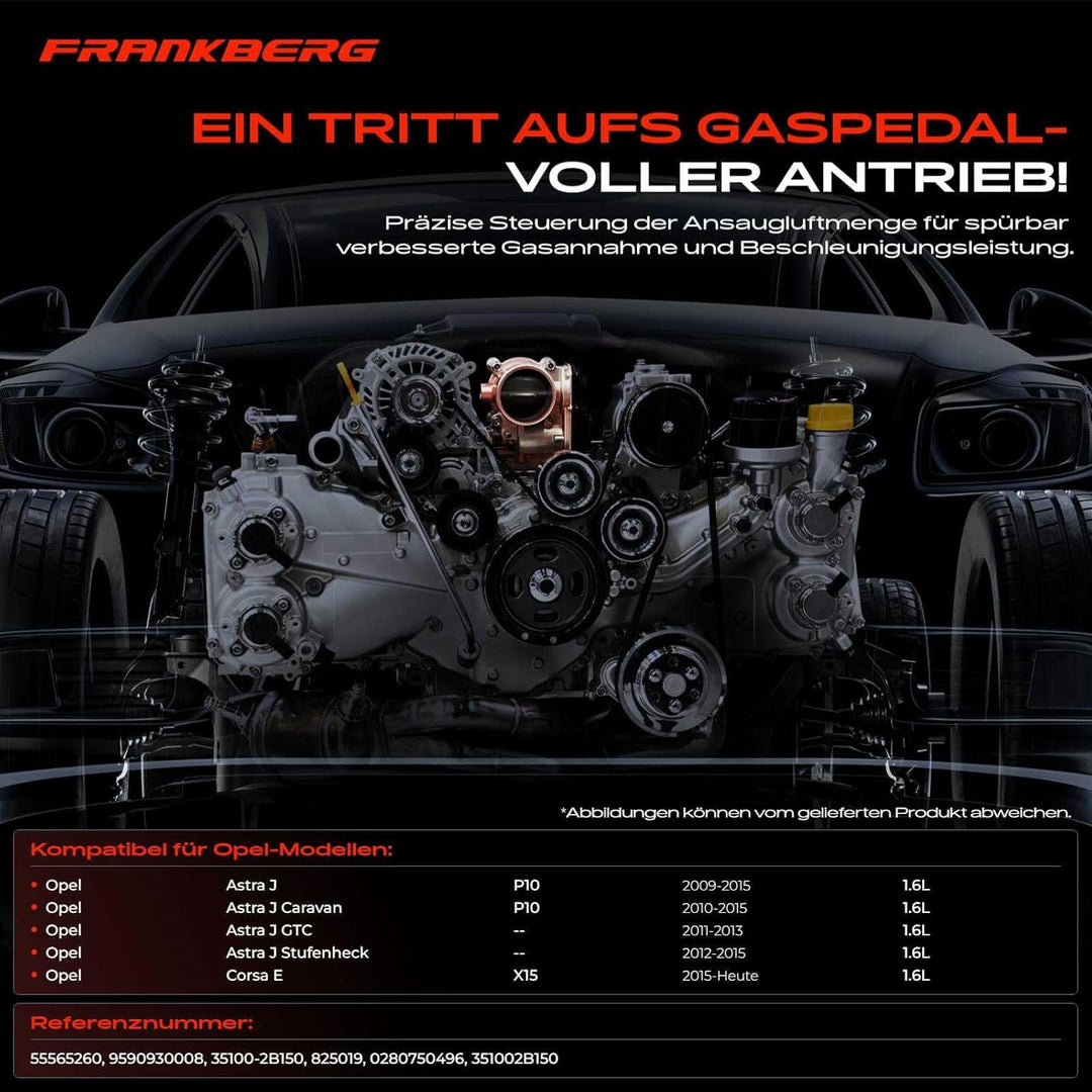 Frankberg Drosselklappenstutzen für Astra J P10 Astra J Caravan J Astra J GTC Corsa E 1.6L Benzin 20