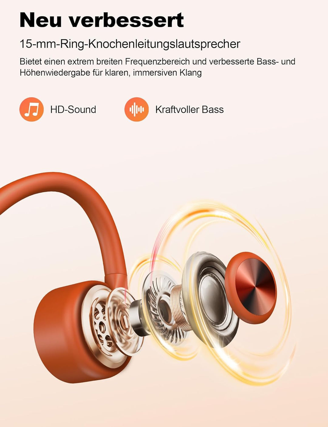 Knochenschall Kopfhörer Schwimmen – IP68 Wasserdicht, Bluetooth 5.4 Sport Kopfhörer mit 32GB MP3-Pla