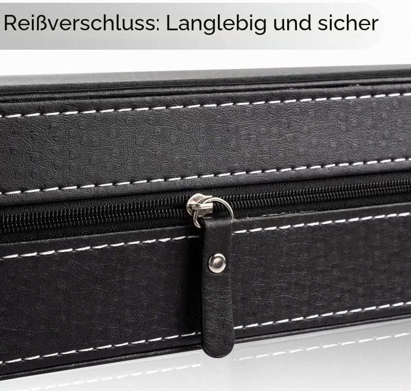 OSVINO Uhrenbox 6/10/12 Uhren Herren Schwarz Uhrenkasten Uhrenkissen aus Samt, Reise Schmuckkästchen