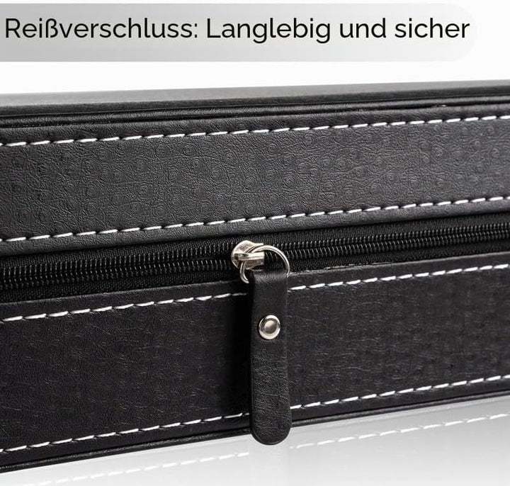 OSVINO Uhrenbox 6/10/12 Uhren Herren Schwarz Uhrenkasten Uhrenkissen aus Samt, Reise Schmuckkästchen