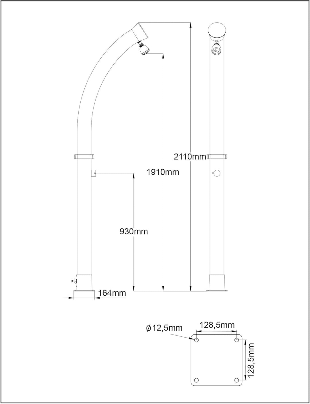 Steinbach Solardusche Magic – 049000 – Platzsparende Gartendusche mit 18 l Kunststoff-Tank und verst