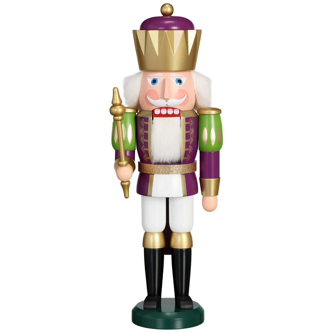 Seiffener Volkskunst Nussknacker König exklusiv 40 cm hoch Figur aus Holz Original Erzgebirgskunst w