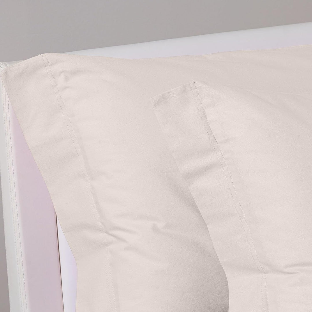 Caleffi Baumwolle einfarbig Bettwäsche-Set, Elfenbein, Einzelbett Einzelbett Elfenbein, Einzelbett E