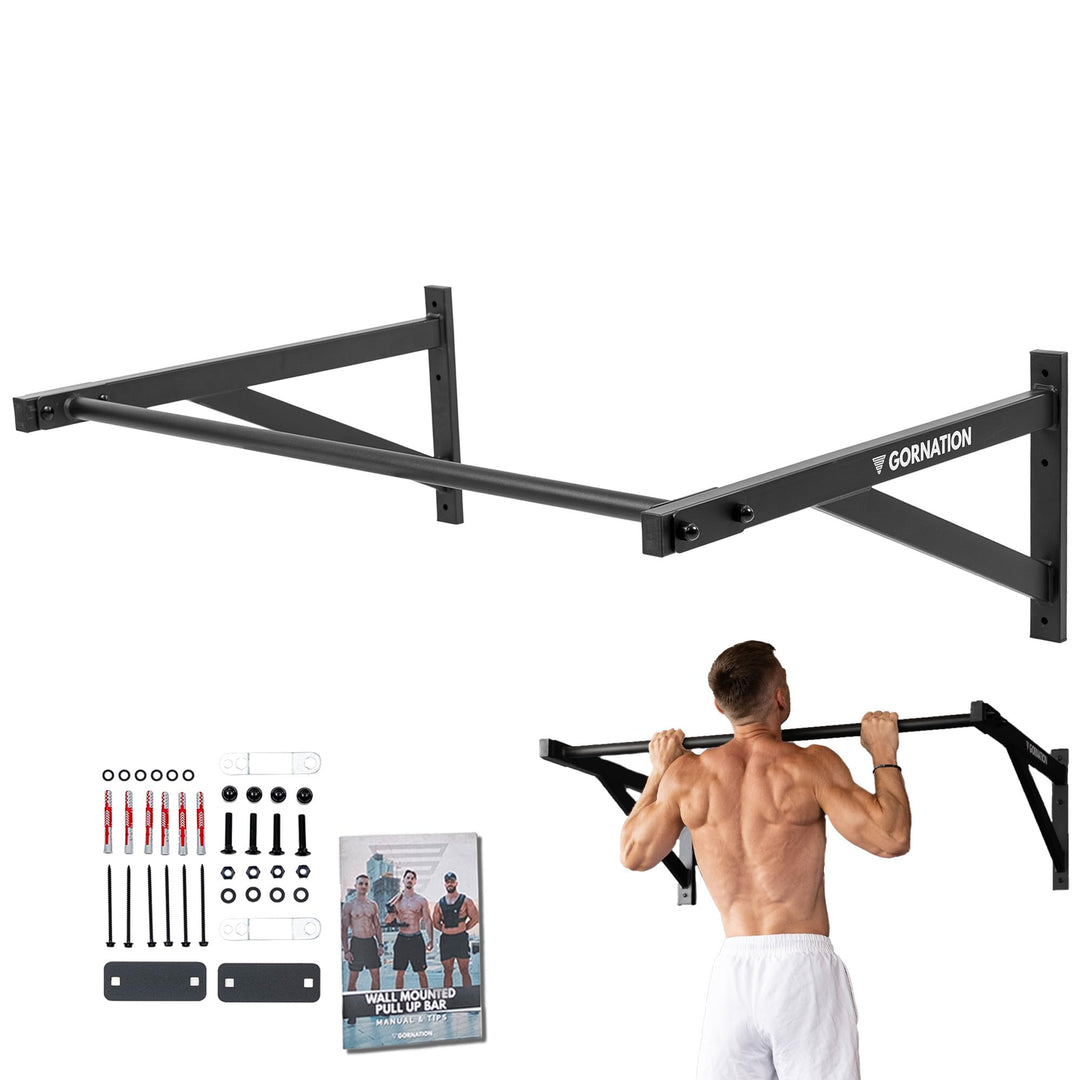 GORNATION Klimmzugstange für Wand, Ganzkörpertraining Reckstange, Pull Up Bar, Klimmzug Wand, Multif