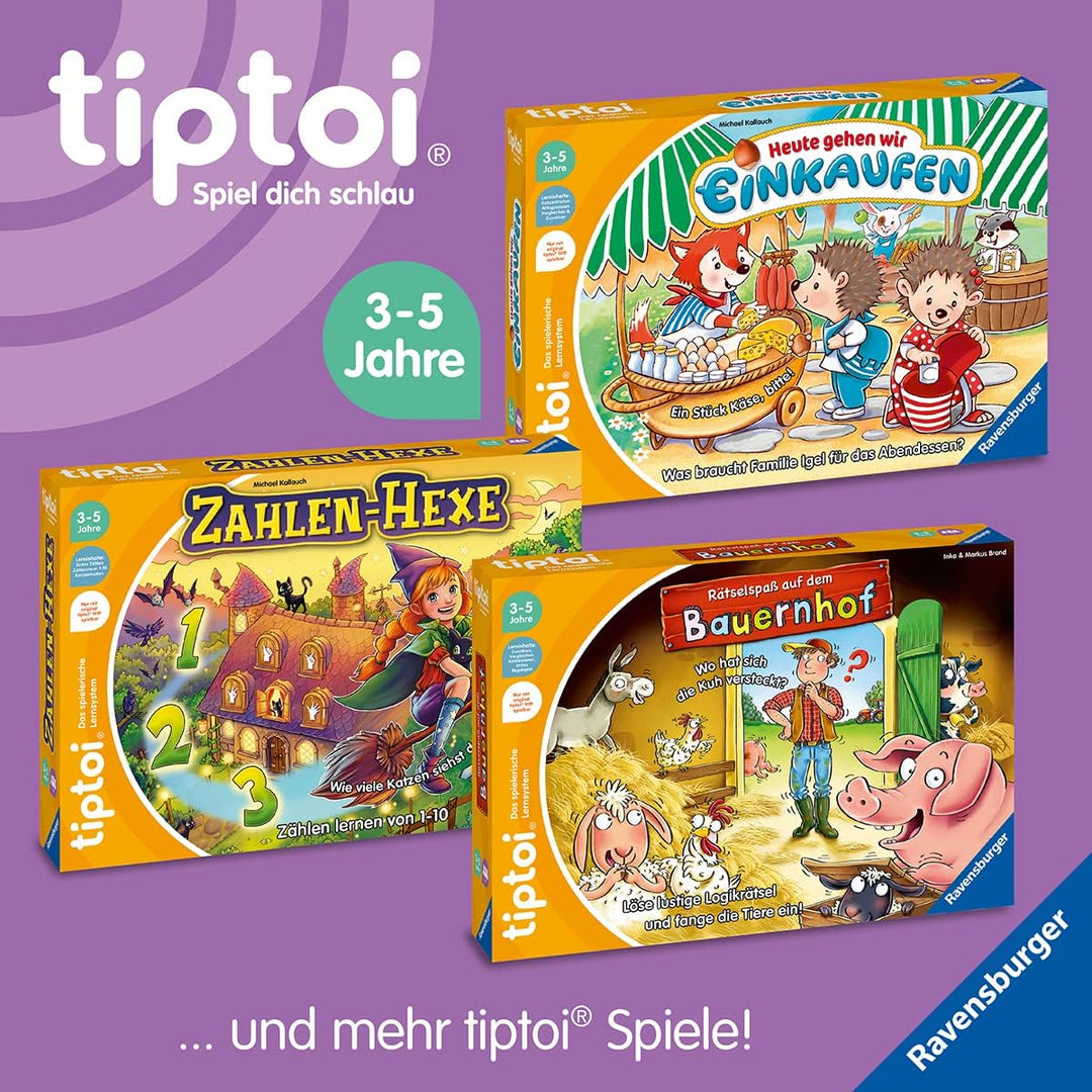 Ravensburger tiptoi Spiel 00169 Mein tierischer Musik-Spass, Lernspiel für 1-4 Kinder von 3-5 Jahren