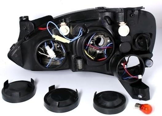 AD Tuning GmbH &amp; Co. KG DEPO Angel Eyes Scheinwerfer Klarglas Schwarz mit Standlichtringe