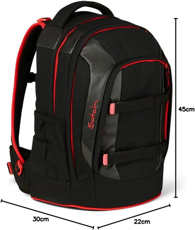 satch Pack Schulrucksack Set 3tlg. mit Sporttasche und Schlamperbox Fire Phantom, Fire Phantom