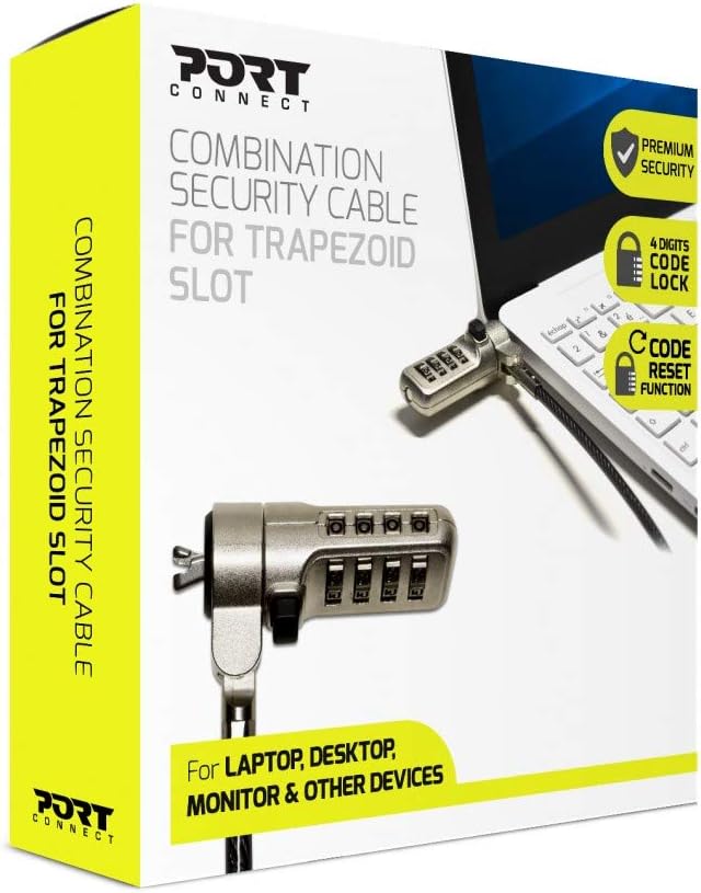 Port Designs DesignsConnect Combination Security Cable for Noble Wedge Slot (901212) Kombination, ed
