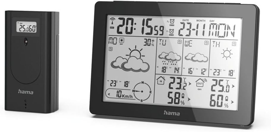 Hama Profi Wetterstation (Wettervorhersage mit Daten von professionellen Meteorologen, Funk Wetterst