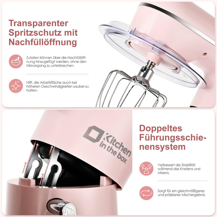 Kitchen in the box 5L Küchenmaschine, 1300W Knetmaschine &amp; Rührmaschine, 10 Geschwindigkeiten Teigma
