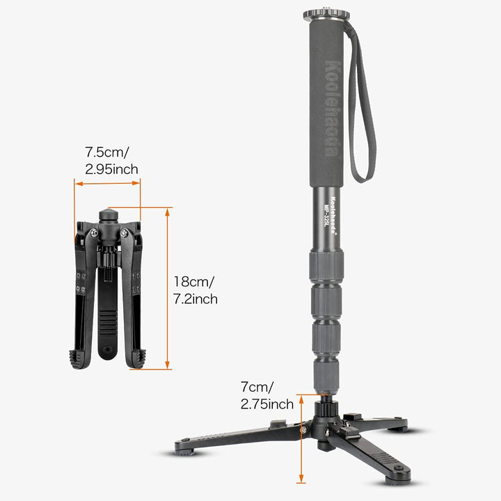 Koolehaoda Mini Stativ, Universeller 3 Bein Einbeinstativ Basisständer, Unipod Stütze mit 3/8 Zoll S