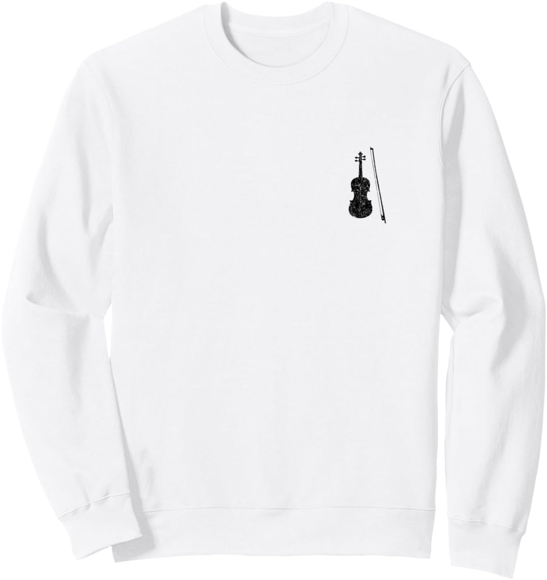 Violine und Bogen (Vintage Schwarz Links) Geige Sweatshirt