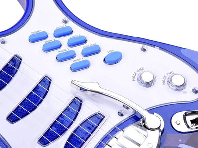 Rock-Gitarre mit Stahlsaiten, Verstärker, verstellbare Stativ und Mikrofon - Rockgitarre für Kinder
