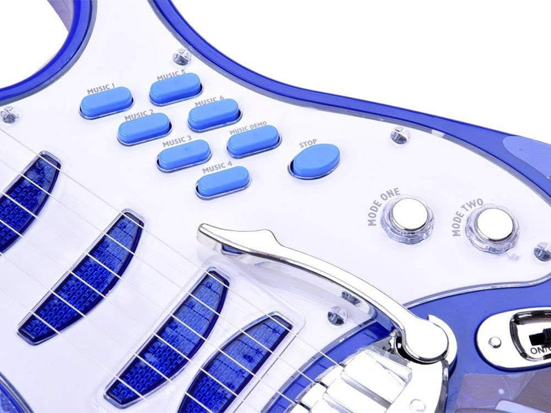 Rock-Gitarre mit Stahlsaiten, Verstärker, verstellbare Stativ und Mikrofon - Rockgitarre für Kinder