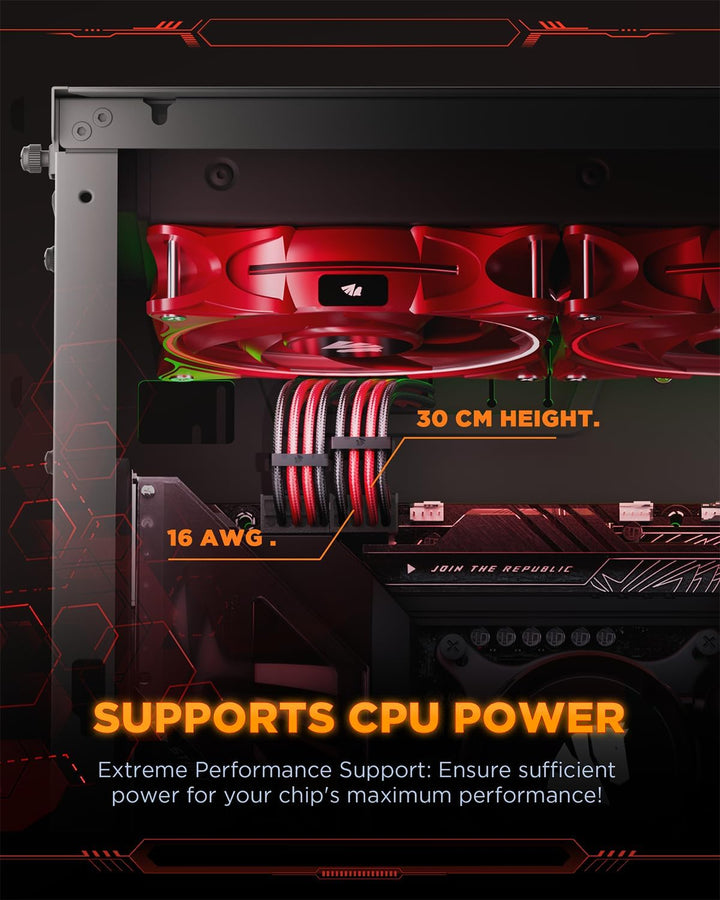 AsiaHorse Aktualisierung 16AWG Sleeved Cable Kit für PC/GPU/CPU, PSU Kabelverlängerung, PC Netzteil