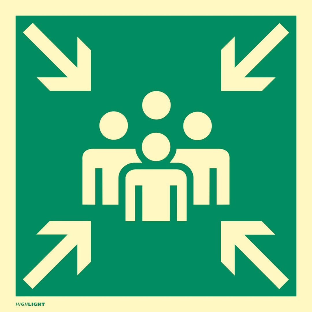 Schild Sammelstelle | Alu 40 x 40 cm | langnachleuchtend | gemäss ASR A1.3 und BGV A8 | Fluchtweg Sa