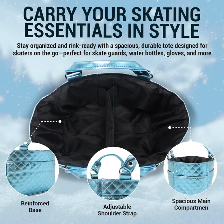 Kami-So Ice Skating Rink Tote - Great for Skate Guards Water Bottle and Other Skating Accessories Aq