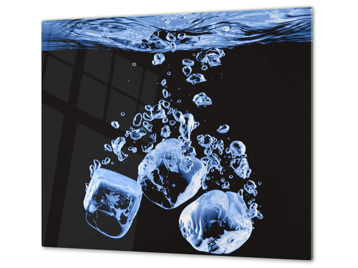Küchenbrett aus Hartglas und Induktionskochplattenabdeckung – Schneideplatten SINGLE mit 60 x 52 cm