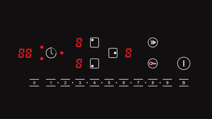 K&H® 3 Zonen 45cm SLIDER Control Induktionskochfeld Autark Eingebaut 45-IN-5000SL Induktion 3 Zonen