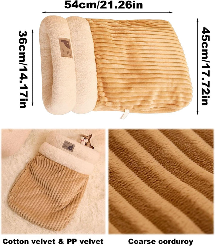Katzenschlafsack, Schlafsack, Schlafsack, Schlafsack, für den Innenbereich, halbgeschlossene Haustie