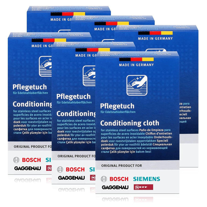 BSH Edelstahlpflegetücher für Bosch, Siemens, Gaggenau, Neff (6er Pack)