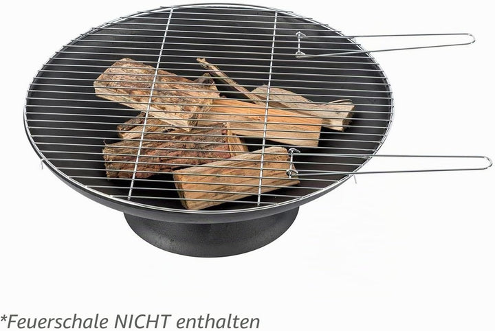 Homescapes abnehmbarer Grillrost mit Handgriffen, für Feuerschalen, 60cm Durchmesser Silber