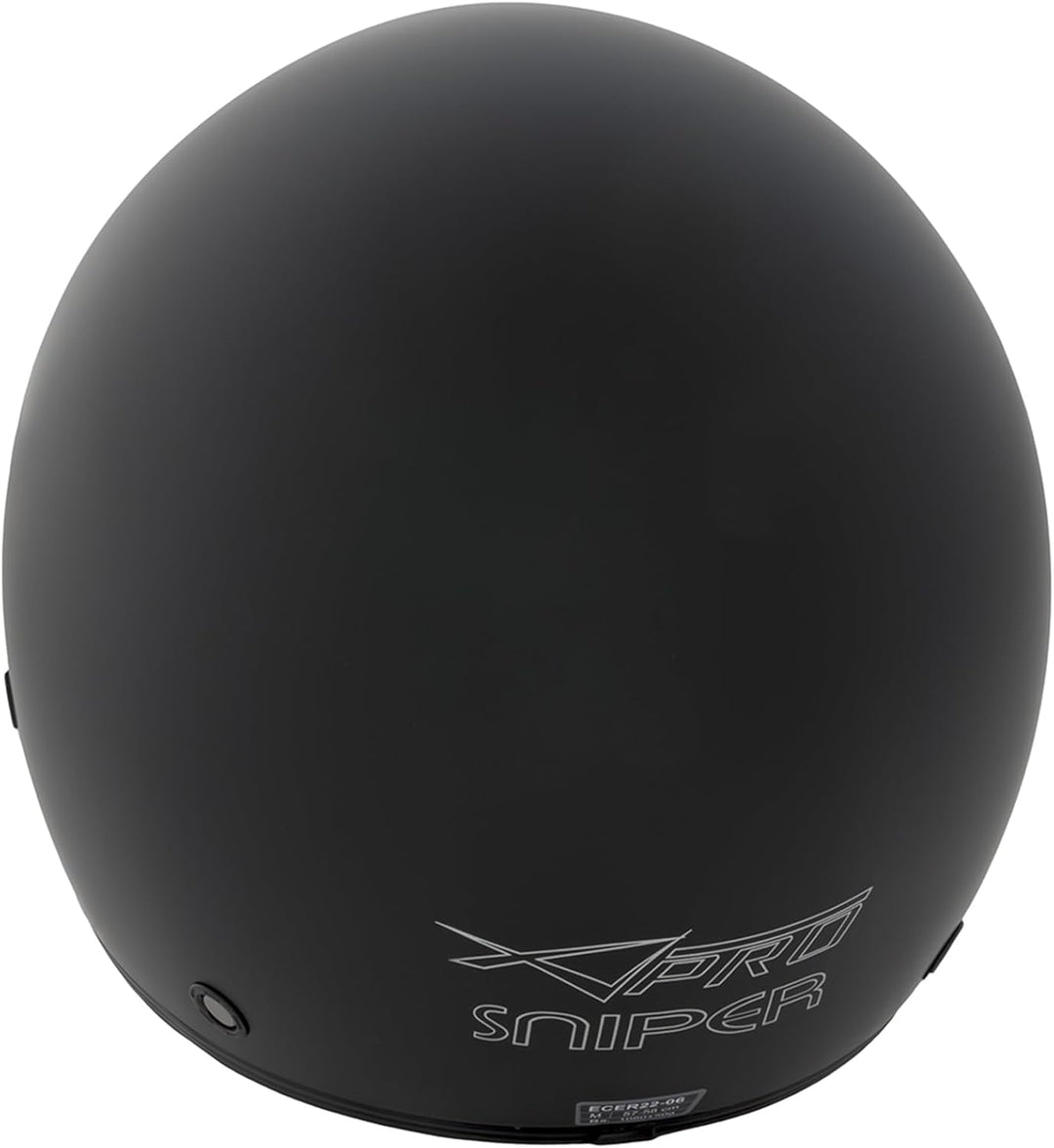 A-Pro Motorradhelm Motorrad Roller Jet Helm Innensonnenblende Viser Matt Schwarz S 55-56 cm ( S) Sch