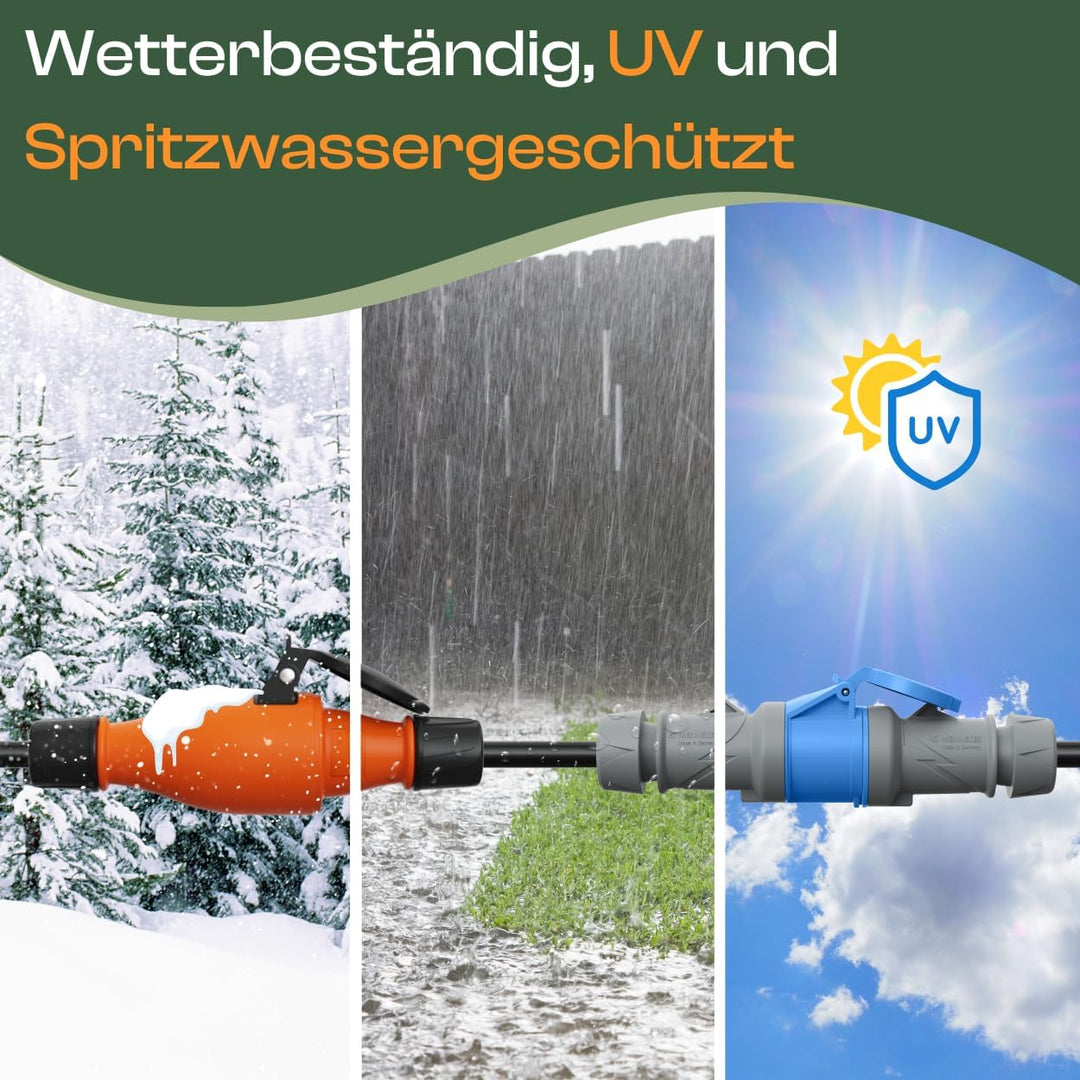 netbote24 CEE Kupplung Schuko Adapterkabel Camping Caravan Boot Campingkabel H07RN-F 3x1,5 mm² IP44