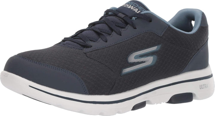 SKECHERS Herren Go Walk 5 - Qualify Sneaker 39.5 EU Navy Textile Synthetic Trim, 39.5 EU Navy Textil