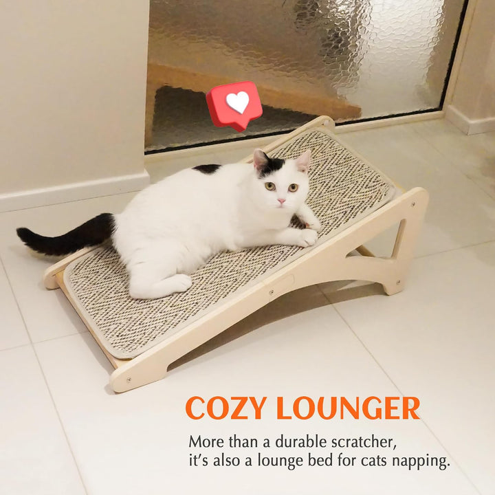 PETKARAY Kratzbrett Katze, 68 cm Hohe L-förmiger Sisal Kratzsäule, Dual-Use Kratzpads für Katzen, Ka