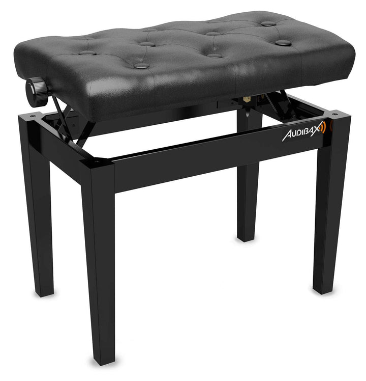 Audibax KB500B Banco para Piano/Teclado Ajustable Regulable. Acolchado. Negro