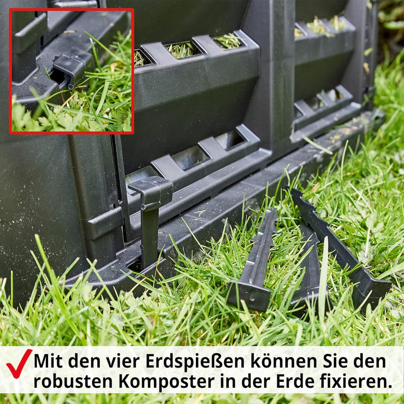 HECHT Thermokomposter aus Kunststoff – Schnellkomposter mit praktisches Stecksystem – Robuster & hoc