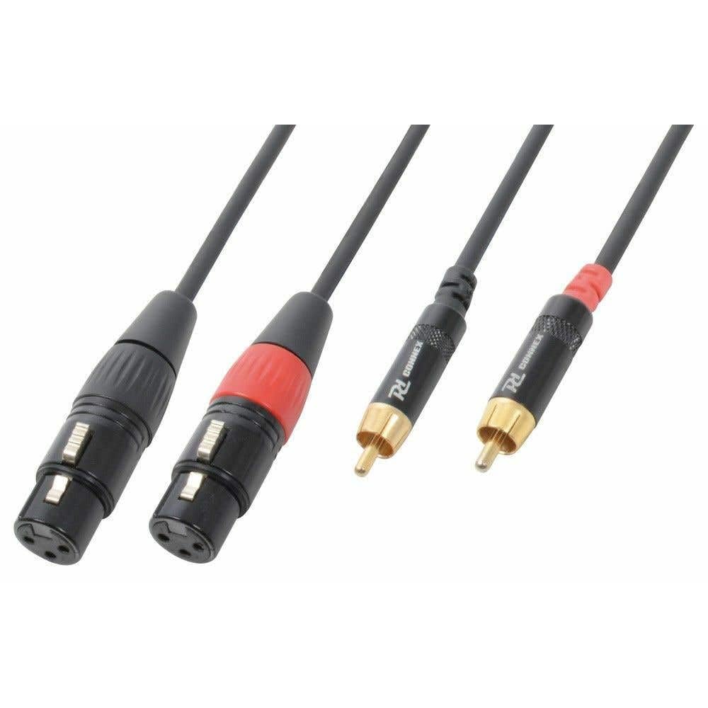PD Connex - Signalkabel Audiokabel 2x XLR weiblich - 2x RCA männlich - 1,5 Meter, XLR auf Chinch, To